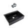 Parker Matte Black Fireclay 34″ Single Bowl Quick-Fit Farmhouse Apron Front Drop-in Kitchen Sink and Drain