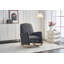 Chaise berçante en coton et lin avec repose-pieds réglable-93807018