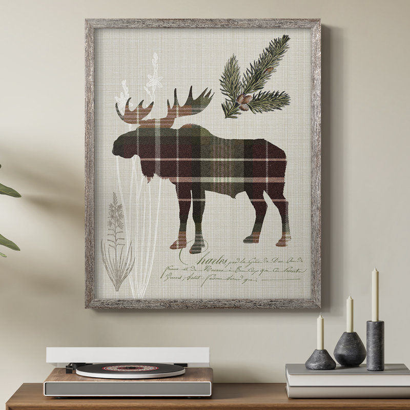 Impression encadrée Woodland Plaid II - bois massif, H 11 po x l 9 po