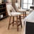 Upholstered Boucle Fabric Counter Stools, Armless Barstools With Wooden Legs For Kitchen Island Bar Counter-1760559297