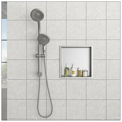 12" x 12" Stainless Steel Shower Niche, Brushed Nickel