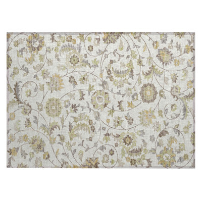 Machine Washable Indoor/Outdoor Chayden ACN1006 Ivory Rug