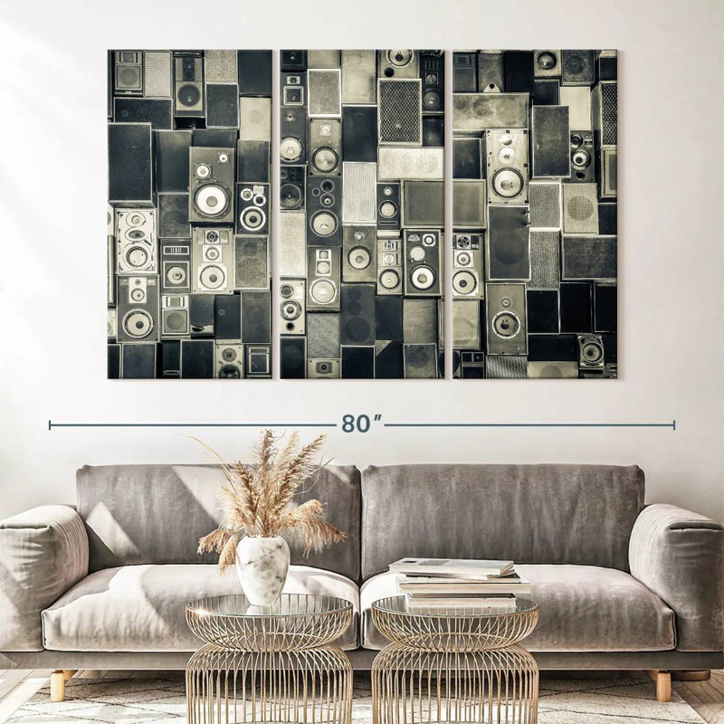 Reproduction d'art sur toile monochrome, H 42 po x l 65 po x P 1,25 po