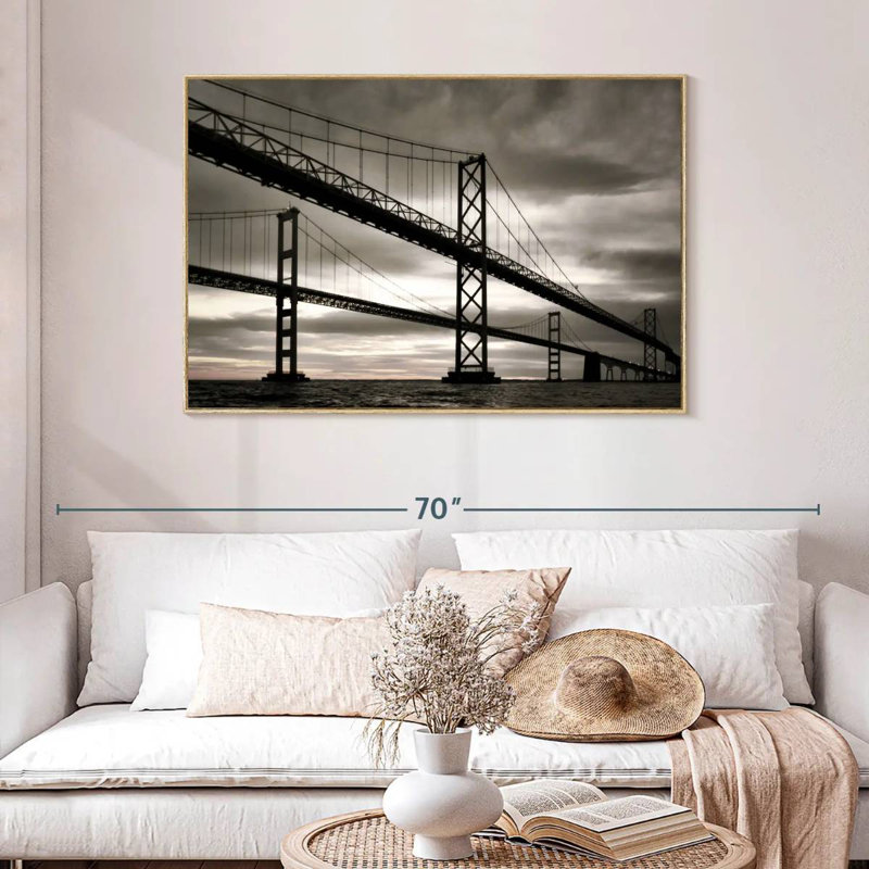 Pont Chesapeake, Cadre flottant en bois naturel, 46 po x 31 po