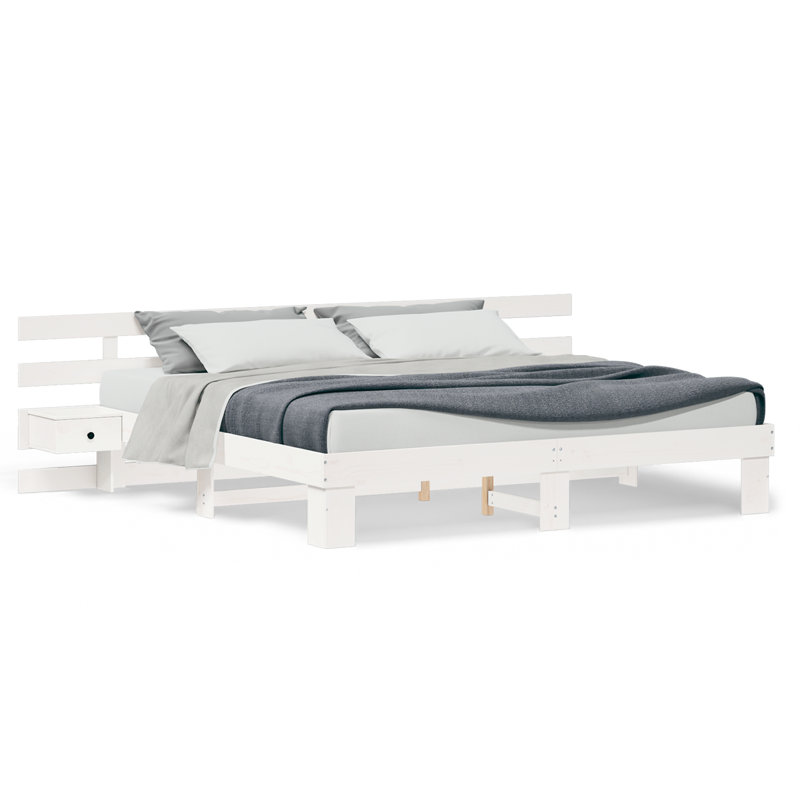 Solid Wood Bed Frame, Super King (6'), White