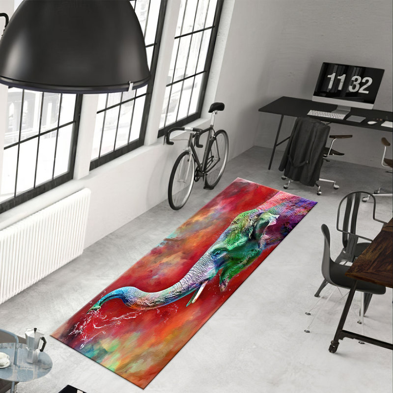 Exquisite Non-Woven Soft Type Printed Rug with Intricate Multicolor Floral Design for a Stylish and Cozy Living Space