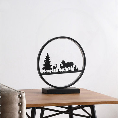 Lampe de table DEL 12,75 po, finition noire