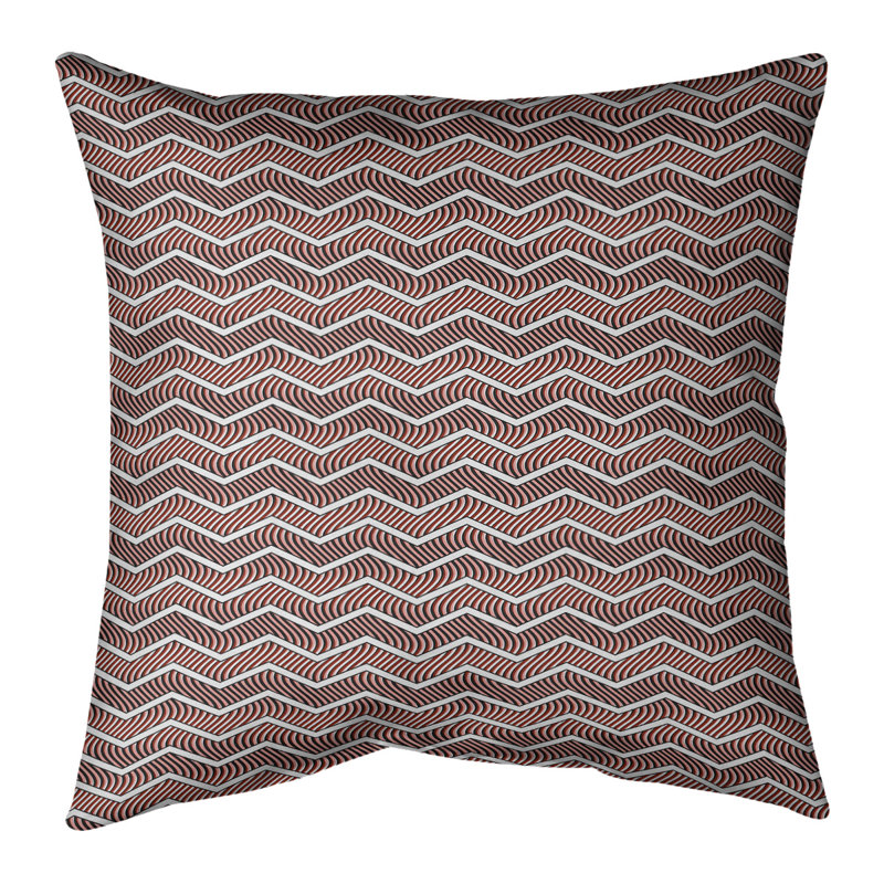 Coussin Rhonda, Rouge, H 18 po x l 18 po, Bourre en polyester