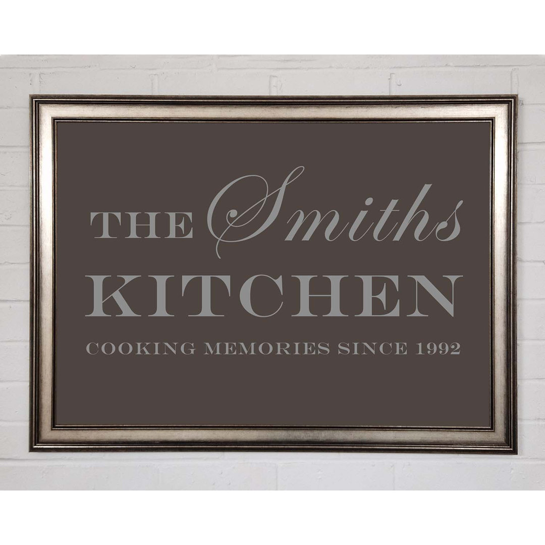 Gerahmtes Poster Kitchen Quote Your Family Name And Date Kitchen Chocolate