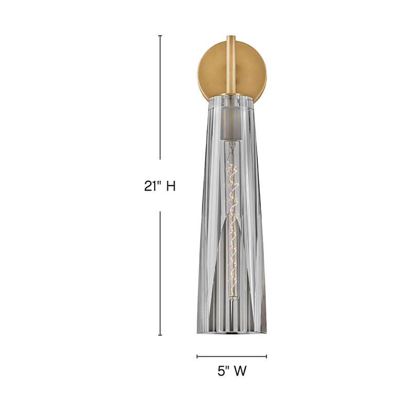 Cosette 1 - Light Dimmable Armed Sconce, Smoked Crystal