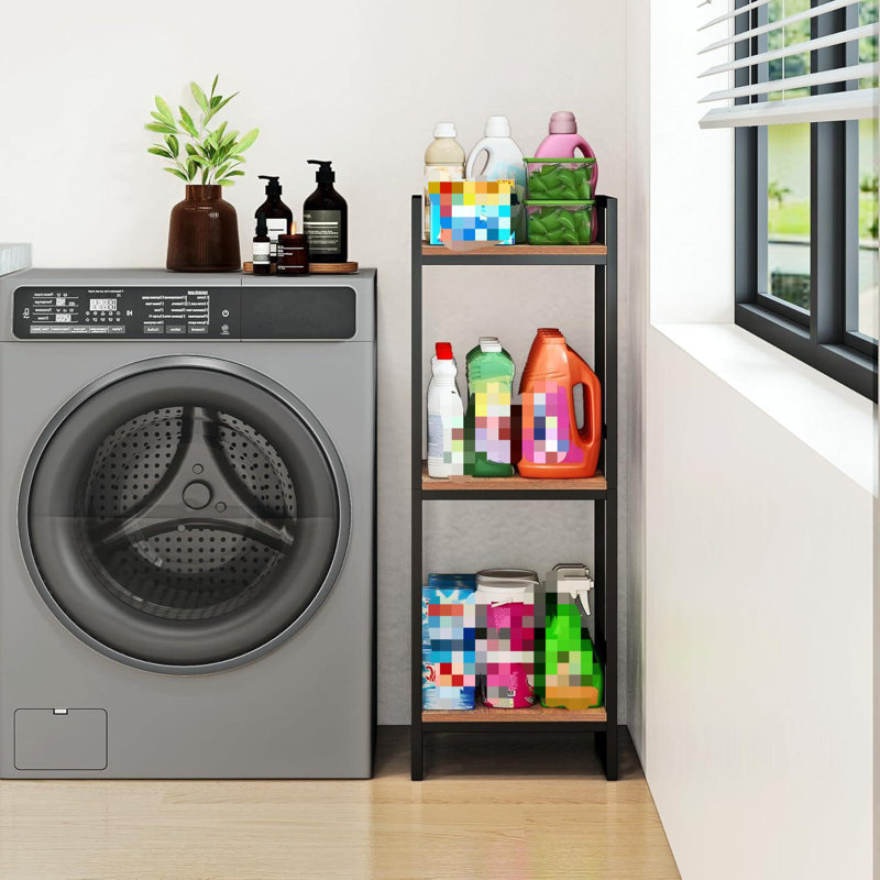 Étagère de rangement de salle de bain à 3 niveaux, étagère de coin en métal sur pied