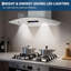 Hotte de cuisine, fixation murale pour hotte de cuisine, hotte de cuisine en acier inoxydable, convertible à conduit / sans conduit de 450 pi³ / min, contrôle tactile et tactile à 3 vitesses, lumière DEL, ventilateur d'extraction silencieux