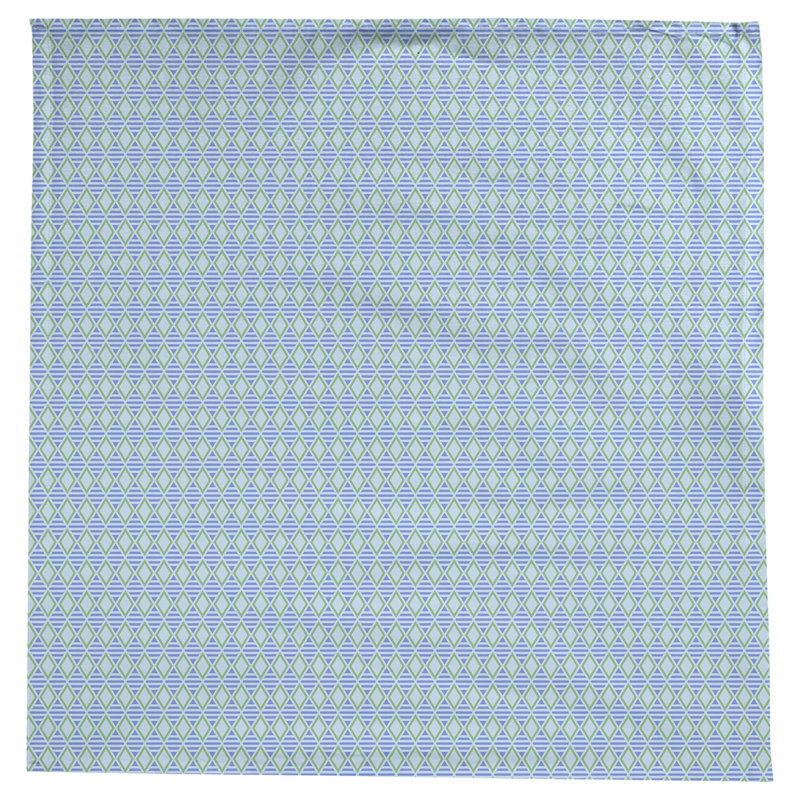 Nappe à carreaux géométriques Leffel, Bleu et pastel
