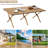 Portable Roll-Top Camping Table, 47.3" x 23.2" x 17.7" Rectangle Picnic Folding Table with Carry Bag
