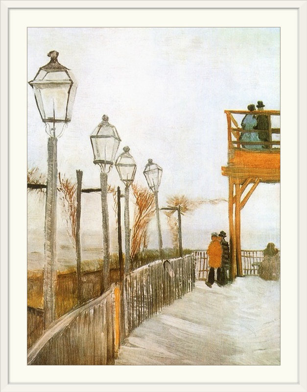 « satisfaction de la vue » par vincent van gogh, reproduction d’art, H 32 po x l 26 po x P 1 po, Cadre blanc