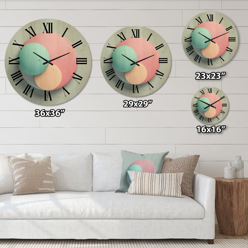 Très grande horloge murale géométrique, Grand