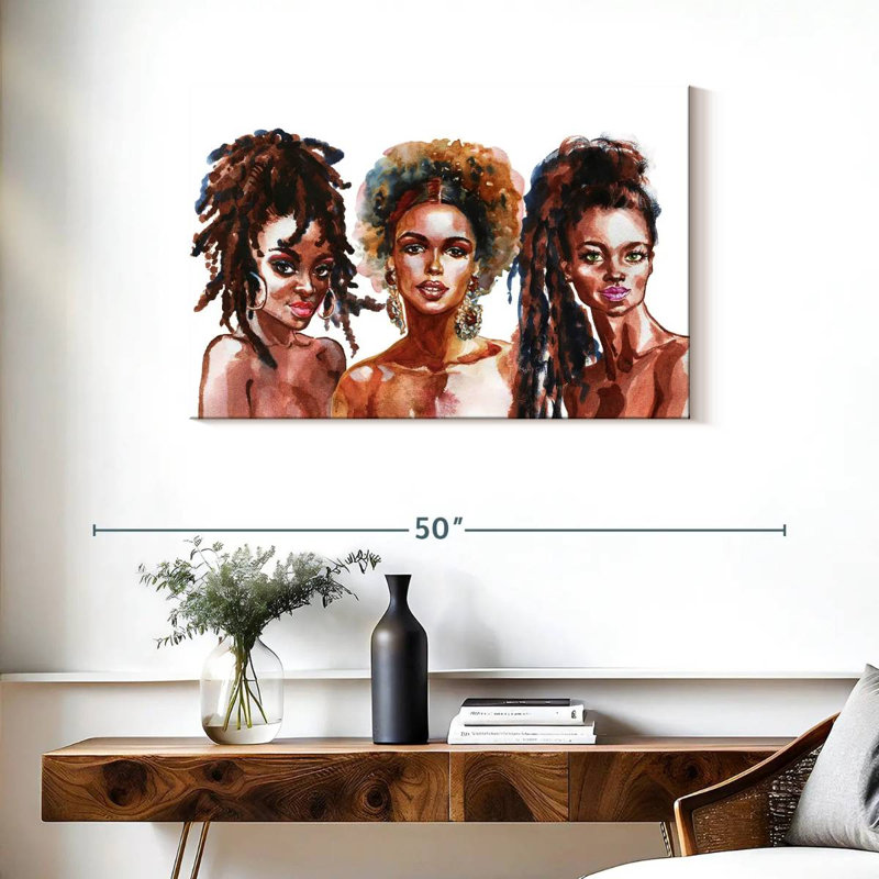 Trio africain Leisha, H 24 po x l 36 po