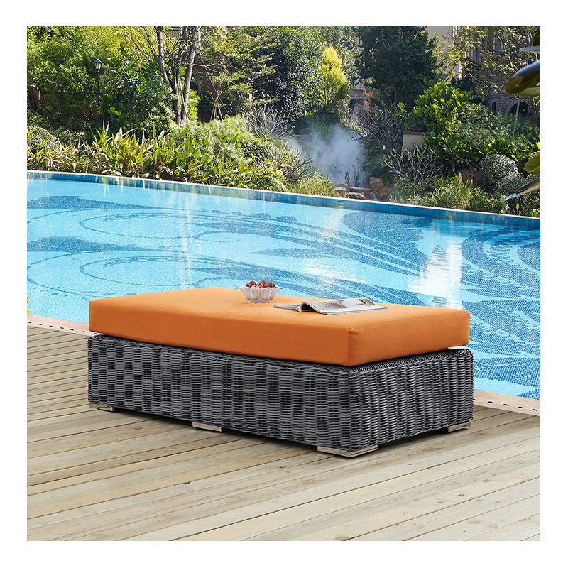 Repose-pieds d'extérieur rectangulaire Sunbrella Modway Summon, Toile Sunbrella® toscan