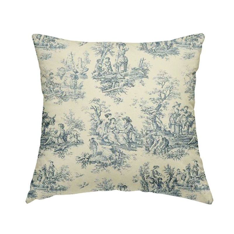Aquavia Toile Square Cushion, 28cm H x 28cm W x 5cm D