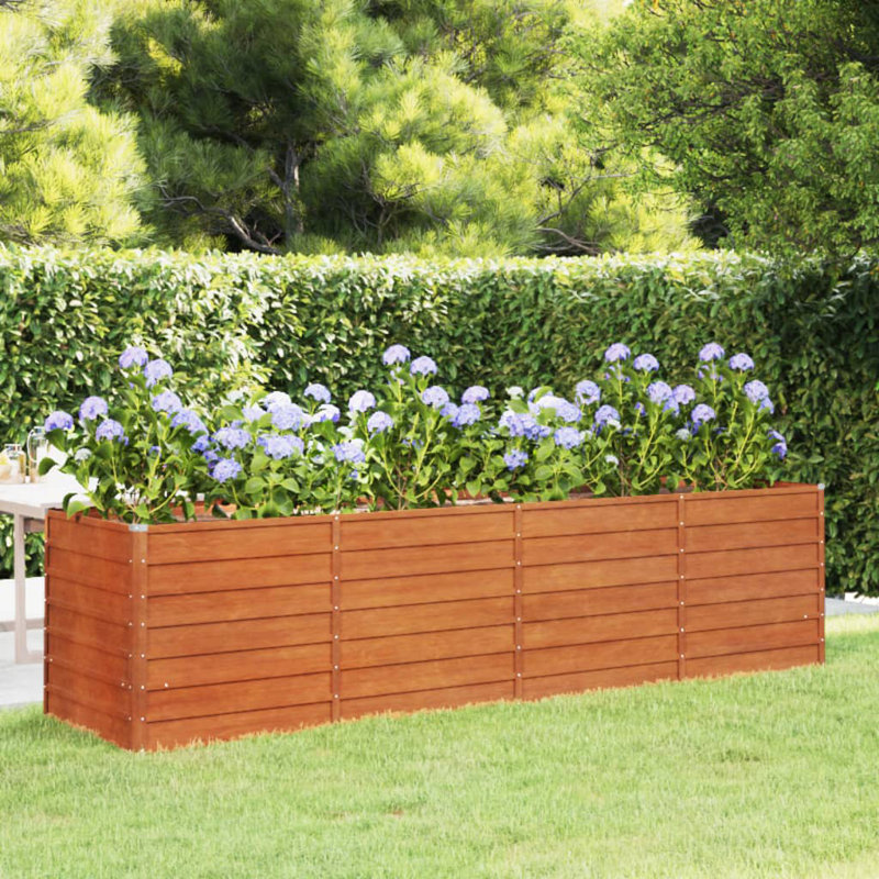Arlmont & Co. Garden Raised Bed Rusty Corten Steel, 30.3" H x 126" W x 31.5" D