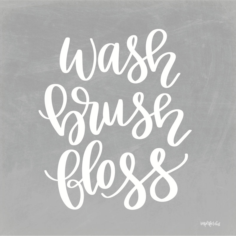 Wash, Brush, Floss by Imperfect Dust - Print, Silver Single Floater Framed Canvas, No, 30"H x 30"W