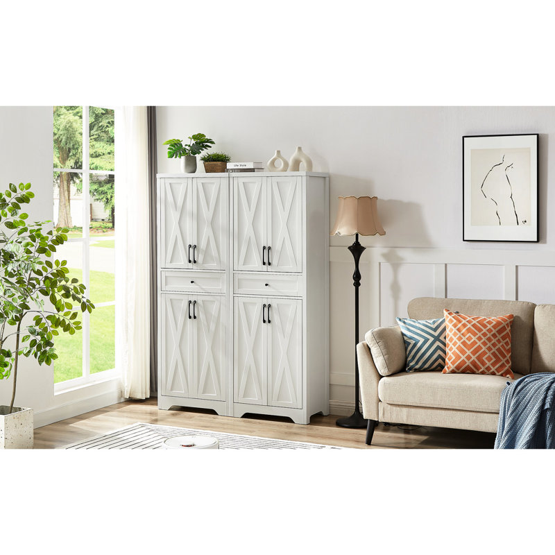 Buffet de 68 po de hauteur pour espace de vie, armoire de rangement multifonctionnelle, chambre blanche, bureau, console de 66 po, l 23,7 po x l 15 po de hauteur, rangement, chambre à coucher et l 23,7 po x l 15 po h