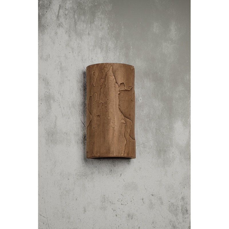 Ampoules murales d'extérieur encastrées en céramique Donnice, ampoule DEL incluse, Adobe, H 13 po x l 7 po x P 4,5 po