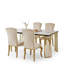 Cindy White Sintered Stone Dining Table - Luxury Gold Geometric Legs
