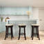 Tabouret de bar de 30 po, housse de siège en tissu beige, bois franc, pivot pour tabouret à mobilité accrue, finition texturée, siège confortable, qualité de fabrication rotative à 360 degrés