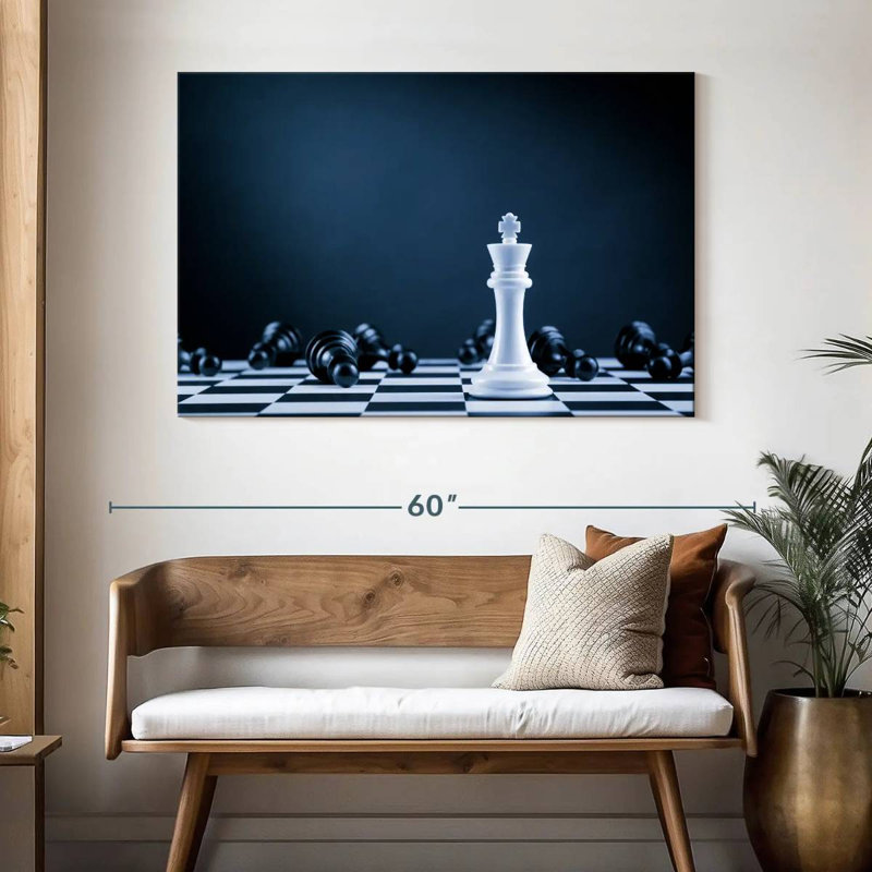 Roi des échecs blanc Senne, H 32 po x l 48 po