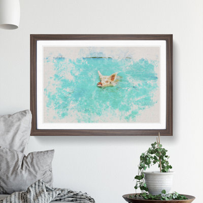 Swimming Pig - Picture Frame Painting