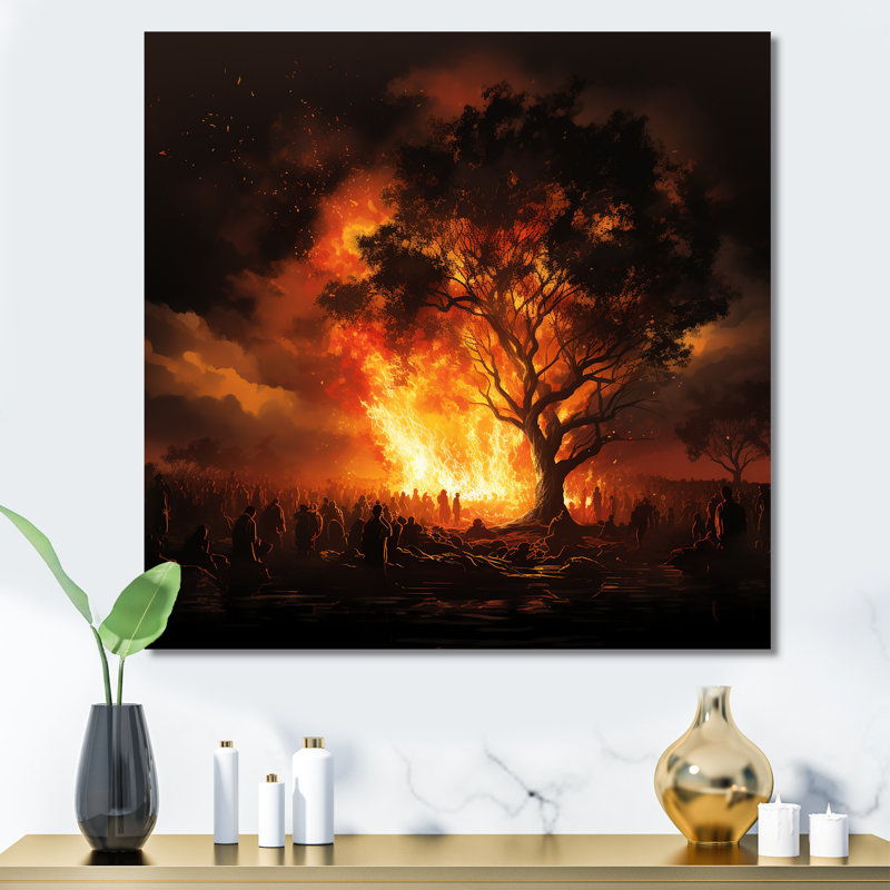 «Judaism Bonfire Blaze Friery Wilderness Luminescence» sur toile, Toile tendue, H 16 po x l 16 po