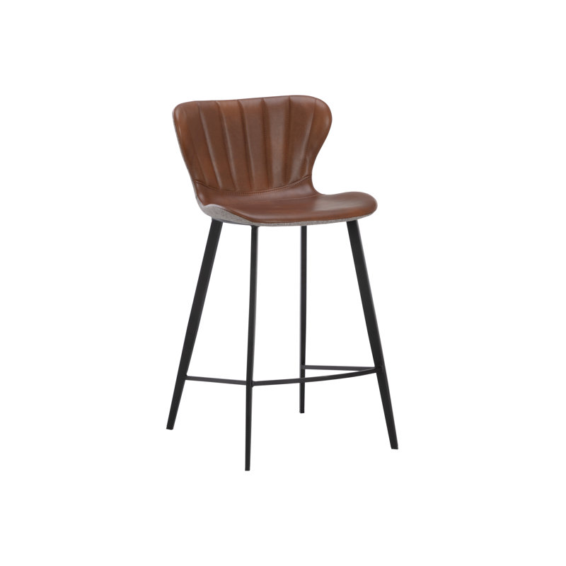 Arabella Barstool - Bravo Portabella / Polo Club Kohl Grey, Bar Stool (30" Seat Height), Brown
