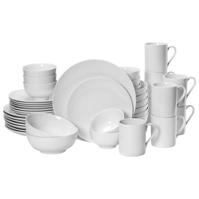Service de table en porcelaine blanche 40 pièces Cheers, service pour 8