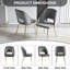 Ensemble de 4 chaises de salle à manger en velours gris avec pieds en métal et dossier rembourré à dossier creux