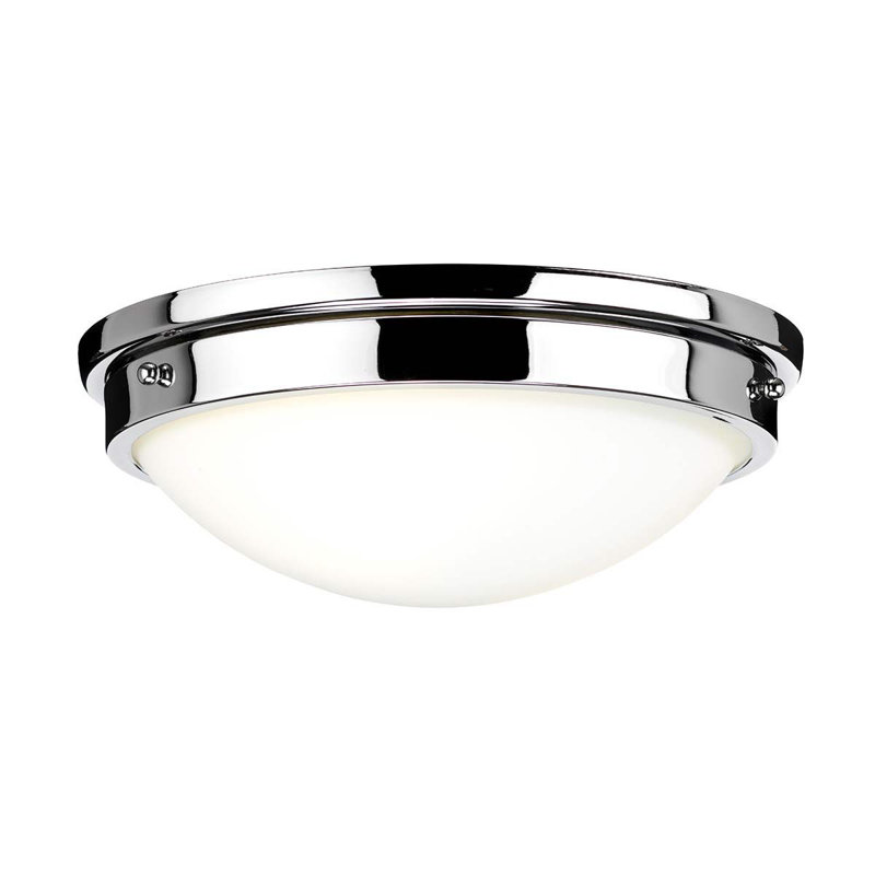 Declan Glass Flush Mount, Chrome