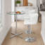 Ensemble de table de bar moderne 3 pièces avec 2 tabourets pivotants, table de pub en verre trempé de 36 po et tabourets de bar réglables en similicuir, ensemble de mobilier de bistro chromé d'une capacité de 300 lb pour la cuisine et le salon