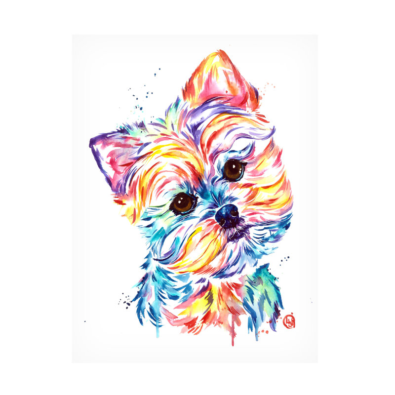 «Lisa Whitehouse Yorkie», art sur toile, H 19 po x l 14 po