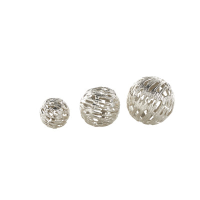 Cineus Aluminum Metal Metallic Cutout Abstract Decorative Orbs & Vase Filler Set