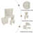 LED Lighted Makeup Vanity Table With Mirror - White Beauty Station With Storage Drawers, Matching Stool