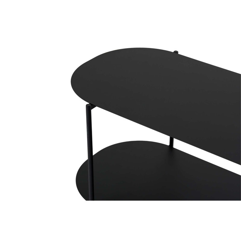 Industrial Coffee Table, Solid Black Metal, 39.4 x 17.7 x 20.1 inches | 100% Durable Metal Construction, Modern Novelty Design | Perfect for Living Room & Contemporary Spaces, Sturdy and Stylish