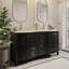 Meuble-lavabo double 60 po avec plateau en pierre d'ingénierie, lavabo en céramique, peinture à la main Mandilyn-355704477
