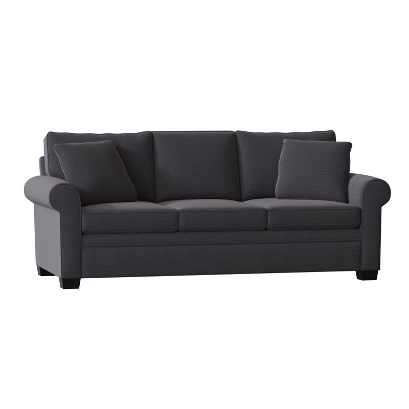 Quaker Upholstered 84'' Sofa, Espresso, Jango Charcoal