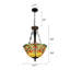 Luminaire suspendu en verre coloré 2 niveaux Esden Tiffany
