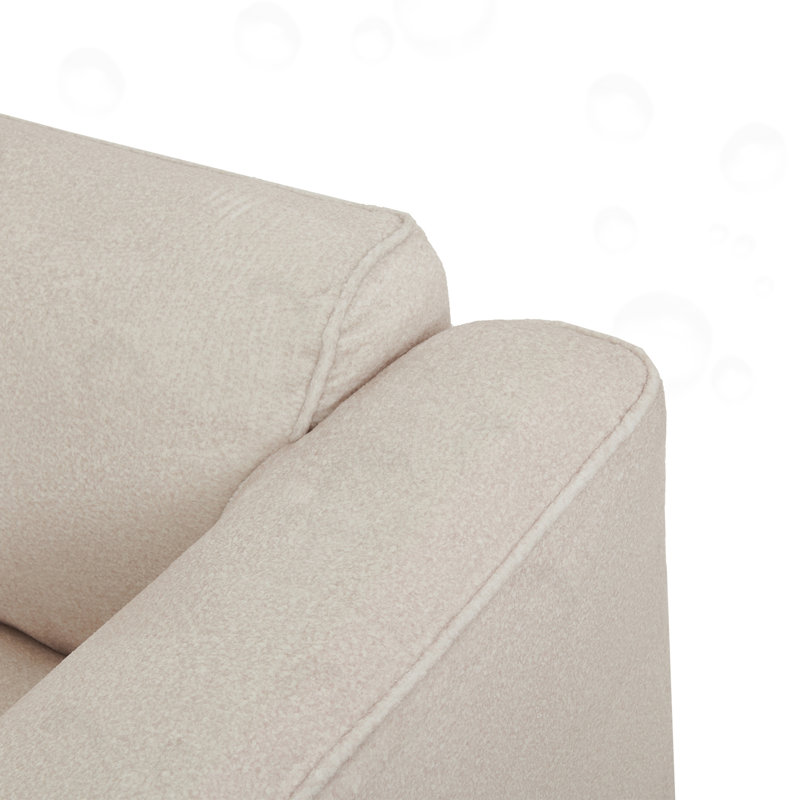 Canapé 4 places Ristaino avec 3 coussins décoratifs, Mélange de polyester beige