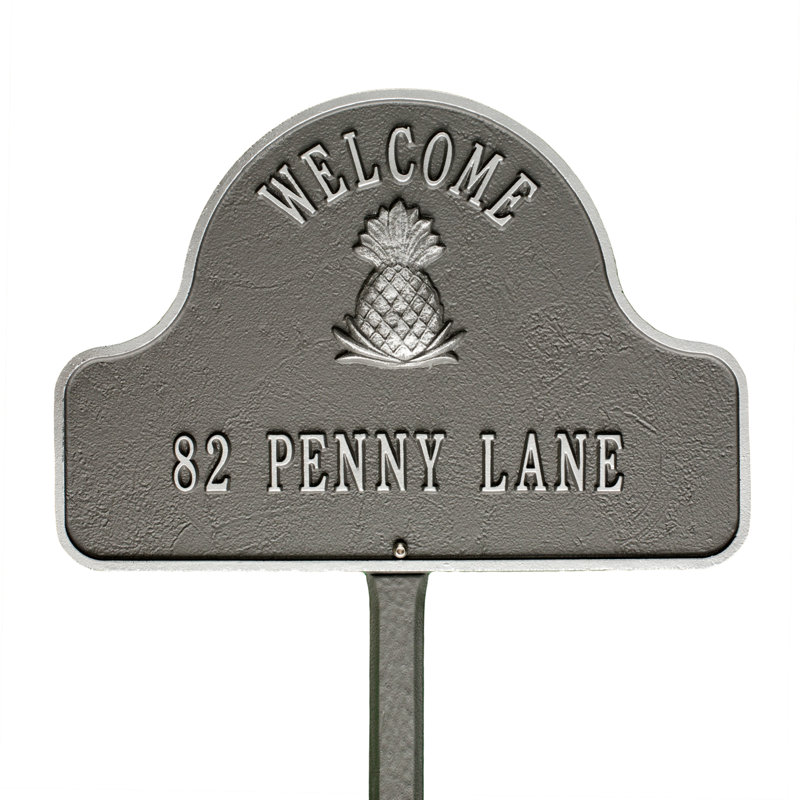 Enseigne de pelouse Lexy, Étain/Argent, Oui