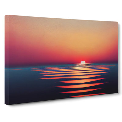 Victorious Seascape At Sunset - Wrapped Canvas