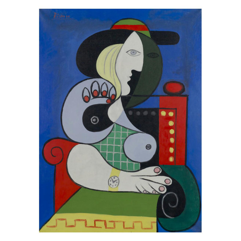 «Femme à la montre» par Pablo Picasso - Estampe numérique, H 28 po x l 22 po