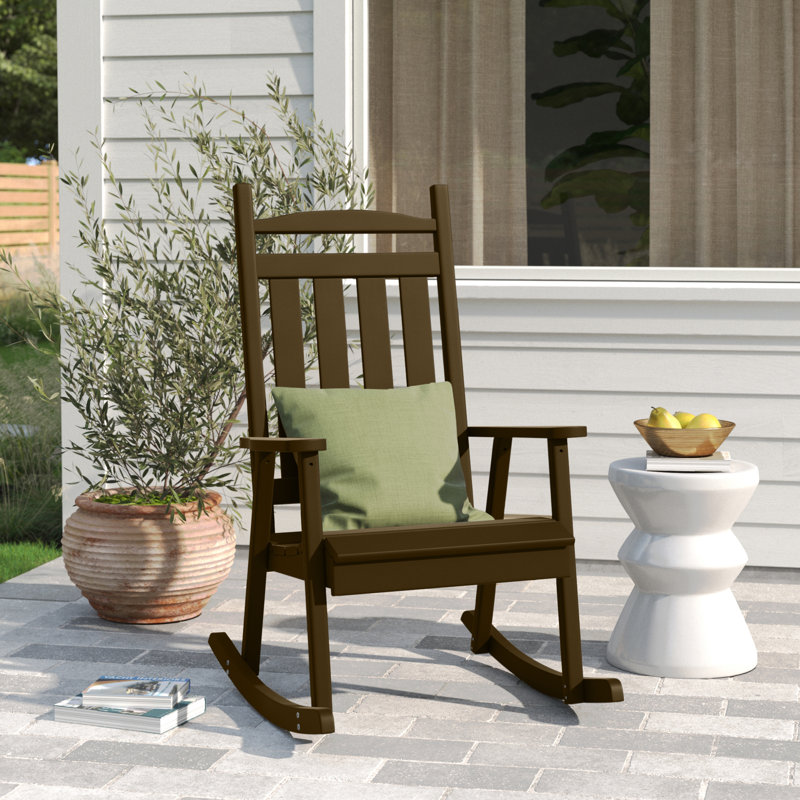 Chaise berçante en bois massif Beda Classic, Café
