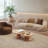 82.68"Curved freeform white chenille sofa-415147391